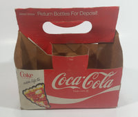 Rare Vintage 1976 Coca Cola Coke Soda Pop "Adds Life To..." Pizza Ham Paper Cardboard 6 Pack Glass Bottle Carrying Case Beverage Collectible
