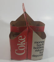Rare Vintage 1976 Coca Cola Coke Soda Pop "Adds Life To..." Pizza Ham Paper Cardboard 6 Pack Glass Bottle Carrying Case Beverage Collectible
