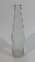 Vintage Clear Indented Half Blurred Glass Beverage Bottle