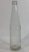 Vintage Clear Indented Half Blurred Glass Beverage Bottle