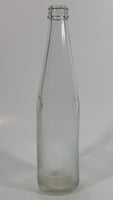 Vintage Clear Indented Half Blurred Glass Beverage Bottle