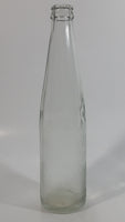 Vintage Clear Indented Half Blurred Glass Beverage Bottle