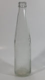Vintage Clear Indented Half Blurred Glass Beverage Bottle