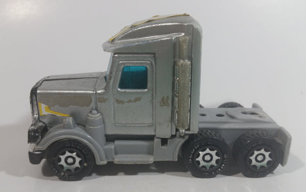 Vintage 1980 Buddy L Grey Silver Semi Tractor Truck Die Cast and Plastic Toy Car Vehicle Rig
