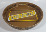 Vintage 1960s Negra Modelo Imported Dark Beer Brown and Yellow Metal Beverage Tray 13" Diameter