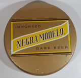 Vintage 1960s Negra Modelo Imported Dark Beer Brown and Yellow Metal Beverage Tray 13" Diameter