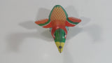 Vintage Style Tin Litho Wind up Mechanical Rolling Duck with Moving Head and Flapping Wings - Needs Repair - No Key