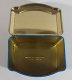 1985 Walt Disney Mickey and Minnie Mouse Snow White Characters Blue Hinged Tin Metal Container