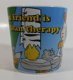 Hanna Barbera The Flintstones "A good friend is cheaper than therapy" Wilma Flintstone and Betty Rubble Ceramic Coffee Mug Cartoon Television Show Collectible