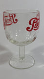 Vintage Pepsi-Cola Soda Pop 6" Tall Heavy Glass Large Goblet Style Stemmed Cup With Red Lettering