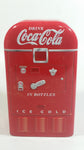 Drink Coca-Cola In Bottles Ice Cold Coke Soda Pop Red Refrigerator Vending Machine Shaped Tin Metal Beverage Collectible