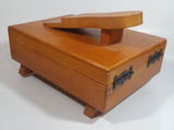 Vintage Style Wood Wooden Dovetail Shoe Shine Box