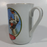 Vintage Norman Rockwell Coca Cola Coke Collection Boy Fishing With Dog Gold Trimmed Porcelain Coffee Cup