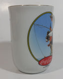 Vintage Norman Rockwell Coca Cola Coke Collection Boy Fishing With Dog Gold Trimmed Porcelain Coffee Cup