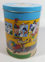 1990 Warner Bros Looney Tunes School Bus Brach's Jelly Beans Tin Canister Cartoon Collectible