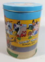 1990 Warner Bros Looney Tunes School Bus Brach's Jelly Beans Tin Canister Cartoon Collectible