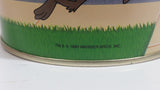 1990 Warner Bros Looney Tunes School Bus Brach's Jelly Beans Tin Canister Cartoon Collectible