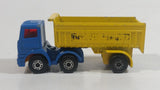 Vintage 1980 Lesney No. 30 Articulated Semi Truck Blue Tractor Yellow Trailer "International" Die Cast Toy Car Vehicle