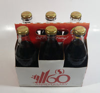 1989 Safeway 60th Anniversary Coca-Cola Classic Soda Pop 6-Pack of Full Never Opened 8 oz. Embossed Logo Glass Bottles with Paper Carrier