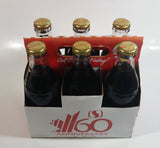 1989 Safeway 60th Anniversary Coca-Cola Classic Soda Pop 6-Pack of Full Never Opened 8 oz. Embossed Logo Glass Bottles with Paper Carrier