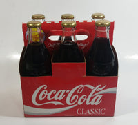 1989 Safeway 60th Anniversary Coca-Cola Classic Soda Pop 6-Pack of Full Never Opened 8 oz. Embossed Logo Glass Bottles with Paper Carrier
