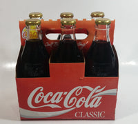 1989 Safeway 60th Anniversary Coca-Cola Classic Soda Pop 6-Pack of Full Never Opened 8 oz. Embossed Logo Glass Bottles with Paper Carrier