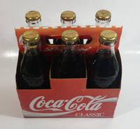 1989 Safeway 60th Anniversary Coca-Cola Classic Soda Pop 6-Pack of Full Never Opened 8 oz. Embossed Logo Glass Bottles with Paper Carrier
