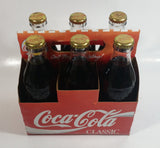 1989 Safeway 60th Anniversary Coca-Cola Classic Soda Pop 6-Pack of Full Never Opened 8 oz. Embossed Logo Glass Bottles with Paper Carrier