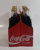 1989 Safeway 60th Anniversary Coca-Cola Classic Soda Pop 6-Pack of Full Never Opened 8 oz. Embossed Logo Glass Bottles with Paper Carrier