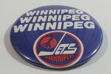 Vintage NHL Winnipeg Jets Ice Hockey Team Round Button Pin Sports Collectible