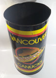 Rare HTF Vintage Vancouver Canucks 19" Tall Metal Trash Can - Used Condition