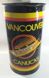 Rare HTF Vintage Vancouver Canucks 19" Tall Metal Trash Can - Used Condition