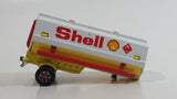 Vintage Majorette Shell Oil Fuel Tanker Trailer Yellow , Red White Die Cast Toy Car Vehicle