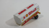 Vintage Majorette Shell Oil Fuel Tanker Trailer Yellow , Red White Die Cast Toy Car Vehicle