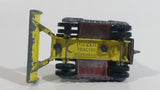 Vintage PlayArt Tractor Bulldozer Yellow Red Blue Bar Metal Die Cast Toy Car Construction Vehicle Made in Hong Kong