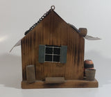 Folk Art Bait Shop Building Wooden Model with Copper Metal Roof Fishing Sportsmen Outdoors Cabin Rustic Collectible