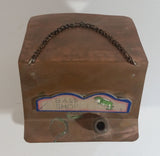 Folk Art Bait Shop Building Wooden Model with Copper Metal Roof Fishing Sportsmen Outdoors Cabin Rustic Collectible