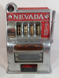Vintage Nevada Las Vegas "Entertainment Capital of the World" 11" Tall Metal Coin Bank 4 Wheel