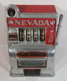 Vintage Nevada Las Vegas "Entertainment Capital of the World" 11" Tall Metal Coin Bank 4 Wheel