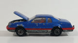 Vintage Majorette Ford Thunderbird Blue 1/63 Scale Die Cast Toy Car Vehicle with Opening Hood