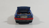 Vintage Majorette Ford Thunderbird Blue 1/63 Scale Die Cast Toy Car Vehicle with Opening Hood