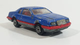 Vintage Majorette Ford Thunderbird Blue 1/63 Scale Die Cast Toy Car Vehicle with Opening Hood