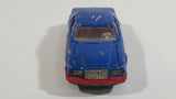 Vintage Majorette Ford Thunderbird Blue 1/63 Scale Die Cast Toy Car Vehicle with Opening Hood