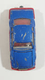 Vintage Majorette Ford Thunderbird Blue 1/63 Scale Die Cast Toy Car Vehicle with Opening Hood