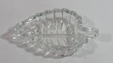 Leaf Shaped Clear Glass Ash Tray Smoking Collectible