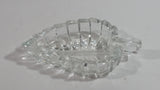 Leaf Shaped Clear Glass Ash Tray Smoking Collectible