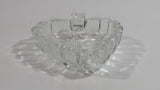 Leaf Shaped Clear Glass Ash Tray Smoking Collectible
