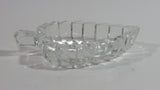 Leaf Shaped Clear Glass Ash Tray Smoking Collectible