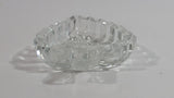 Leaf Shaped Clear Glass Ash Tray Smoking Collectible