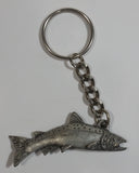 Salmon Fish Shaped Metal Key Chain Fisherman Sportsmen Outdoors Collectible